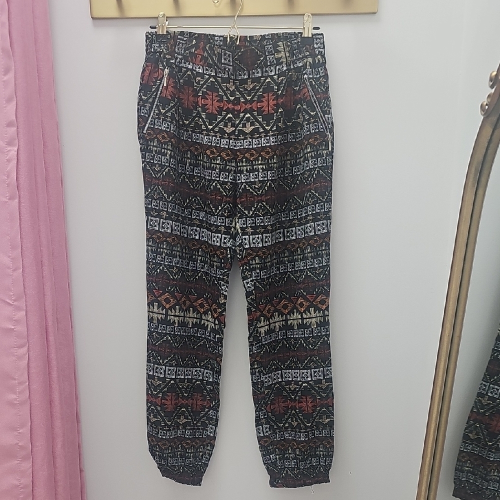 Black and Red Patterned Pants
